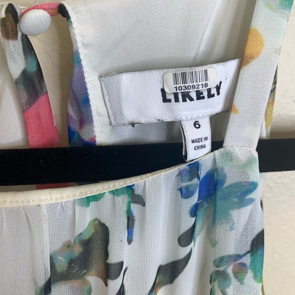 LIKELY Floral Chiffon Pleated Midi Halter Dress - Picture 8 of 10